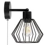 Schwarze Wandlampe mit Zugschalter aus Metall SHWAND-BR-OST1010SC Wandleuchte - 2