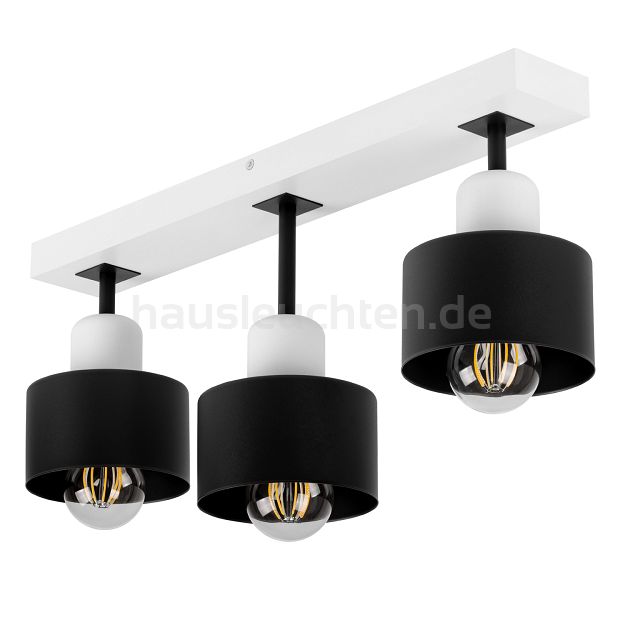 Schwarze Deckenlampe aus Holz SC50x7WE Deckenleuchte 3-flammig