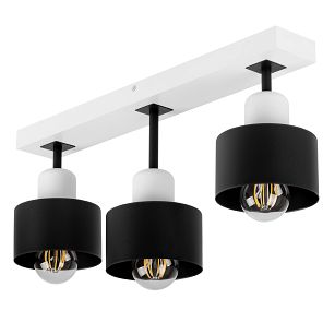 Schwarze Deckenlampe aus Holz SC50x7WE Deckenleuchte 3-flammig