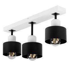 Schwarze Deckenlampe aus Holz SC50x7WE Deckenleuchte 3-flammig