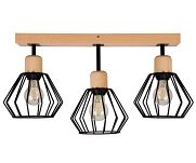 Schwarze Deckenlampe aus Holz BR-SC50x7BU Deckenleuchte 3-flammig - 2