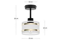 Schwarze Deckenspot Deckenlampe mit weißem Lampenschirm TI-1010SC-WE Deckenleuchte - 4