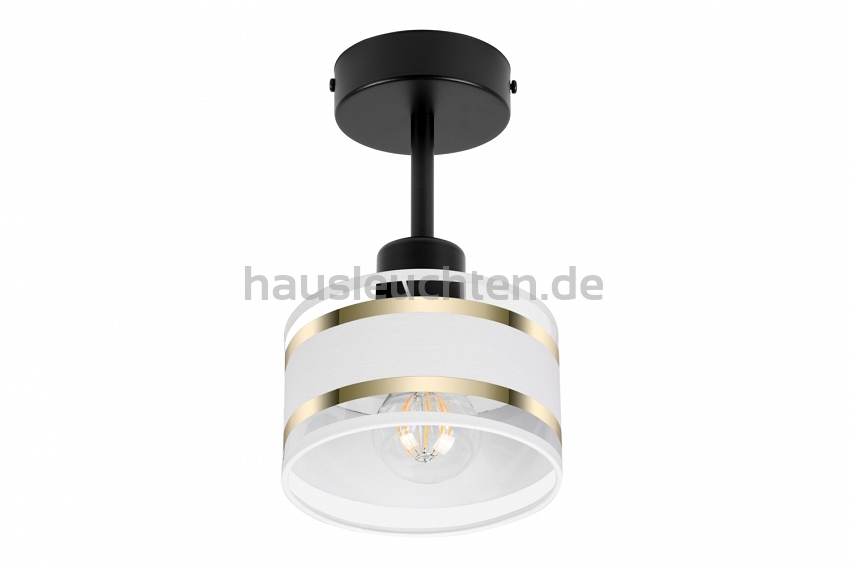 Schwarze Deckenspot Deckenlampe mit weißem Lampenschirm TI-1010SC-WE Deckenleuchte