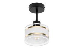 Schwarze Deckenspot Deckenlampe mit weißem Lampenschirm TI-1010SC-WE Deckenleuchte