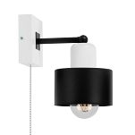 Schwarze Wandlampe mit Zugschalter aus Holz SHWAND-SC10x10WE Wandleuchte - 2