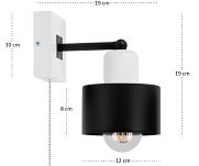 Schwarze Wandlampe mit Zugschalter aus Holz SHWAND-SC10x10WE Wandleuchte - 4