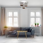 Weiße Deckenlampe mit drei Lampenschirme grau CL-3030WE-GRGRGR Deckenleuchte - 2