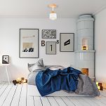 Weiße Deckenlampe aus Holz WE10x10BU Deckenleuchte 1-flammig - 2