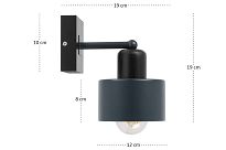 Anthrazite Wandlampe aus Holz WAND-AN10x10SC Wandleuchte - 4