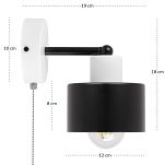 Weiße Wandlampe mit Zugschalter aus Metall SHWAND-OST1010WE Wandleuchte - 5