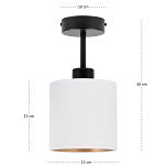 Schwarze Deckenspot Deckenlampe mit weißem Lampenschirm CL-1010SC-WE Deckenleuchte - 4