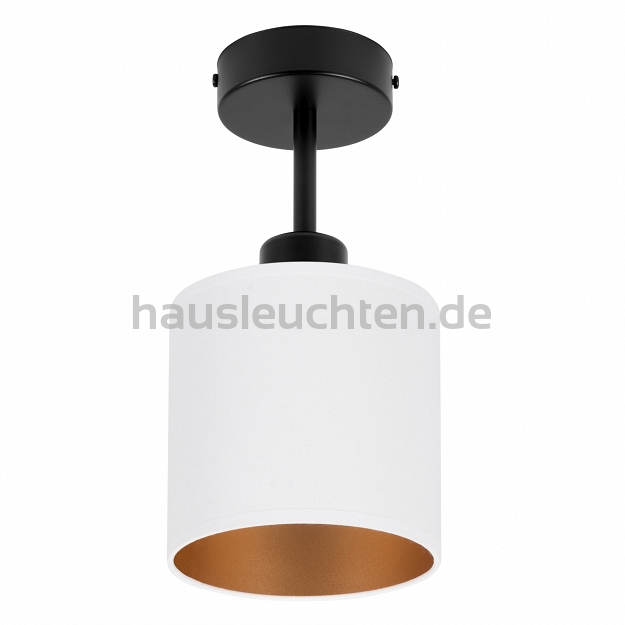 Schwarze Deckenspot Deckenlampe mit weißem Lampenschirm CL-1010SC-WE Deckenleuchte