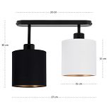 Schwarze Deckenlampe mit zwei Lampenschirme schwarz/weiß CL-3306SC-SCWE Deckenleuchte - 4