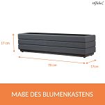 Blumentopf, Pflanzkasten aus Holz ANTHRAZIT GRAU 70DES1717AN 70 x 17 x 17 cm - 2