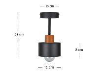 Schwarze Deckenlampe OST1010MO Spot Deckenleuchte Deckenspot 1-flammig - 3