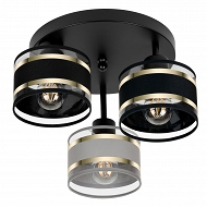 Schwarze Deckenlampe mit drei Lampenschirme schwarz/grau TI-3030SC-SCGRSC Deckenleuchte