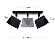 Deckenstrahler Deckenlampe DIA31SCGRDPR Deckenleuchte Schwarz Grau - 3