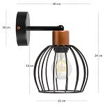 Schwarze Wandlampe aus Metall WAND-KU-OST1010MO Wandleuchte - 4