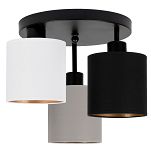 Schwarze Deckenlampe mit drei Lampenschirme weiß/grau/schwarz CL-3030SC-WEGRSC Deckenleuchte - 3
