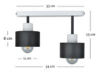 Weiße Deckenlampe OST3306WE Deckenleuchte 2-flammig - 3