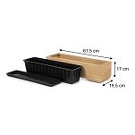 Pflanzkübel aus Holz mit Einsatz und Untersetzer EICHE Pflanzkasten Blumenkasten Balkonkasten 61DES1917EI - 3