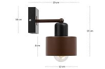 Braune Wandlampe aus Holz WAND-BR10x10SC Wandleuchte - 4