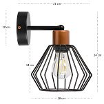 Schwarze Wandlampe aus Metall WAND-BR-OST1010MO Wandleuchte - 4