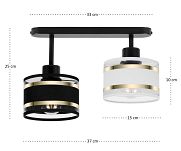 Schwarze Deckenlampe mit zwei Lampenschirme schwarz/weiß TI-3306SC-SCWE Deckenleuchte - 4