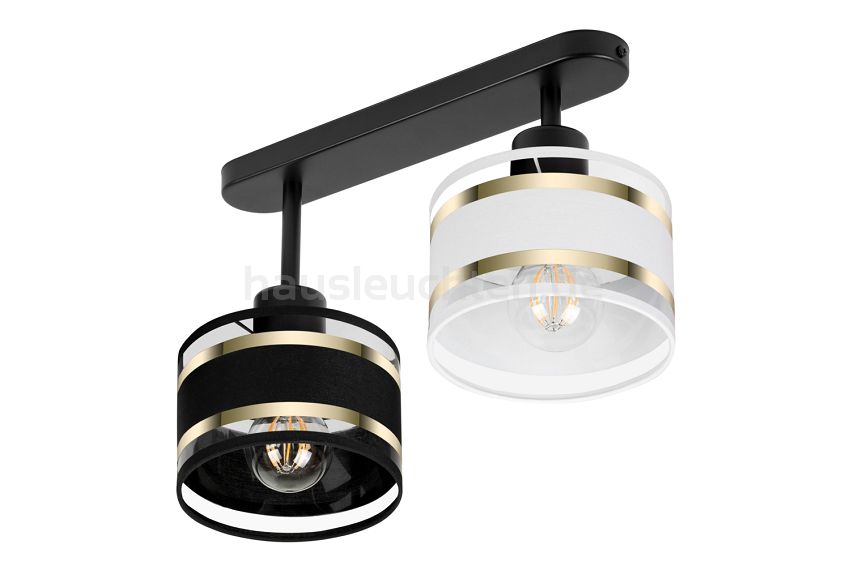 Schwarze Deckenlampe mit zwei Lampenschirme schwarz/weiß TI-3306SC-SCWE Deckenleuchte