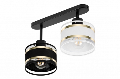 Schwarze Deckenlampe mit zwei Lampenschirme schwarz/weiß TI-3306SC-SCWE Deckenleuchte