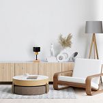 Schwarze Tischlampe aus Holz TI-SC10x10BU Tischleuchte - 2