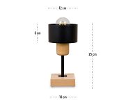 Schwarze Tischlampe aus Holz TI-SC10x10BU Tischleuchte - 4
