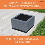 Pflanzkasten GRAU ANTHRAZIT Pflanzkübel aus Holz AB40KAN4030AN 40 x 40 x 30 cm 40KAN4030AN - 4