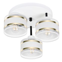 Weiße Deckenlampe mit drei Lampenschirme weiß TI-3030WE-WEWEWE Deckenleuchte