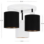 Weiße Deckenlampe mit drei Lampenschirme schwarz/weiß CL-3030WE-SCWESC Deckenleuchte - 4
