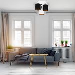 Weiße Deckenlampe mit drei Lampenschirme schwarz/weiß CL-3030WE-SCWESC Deckenleuchte - 2