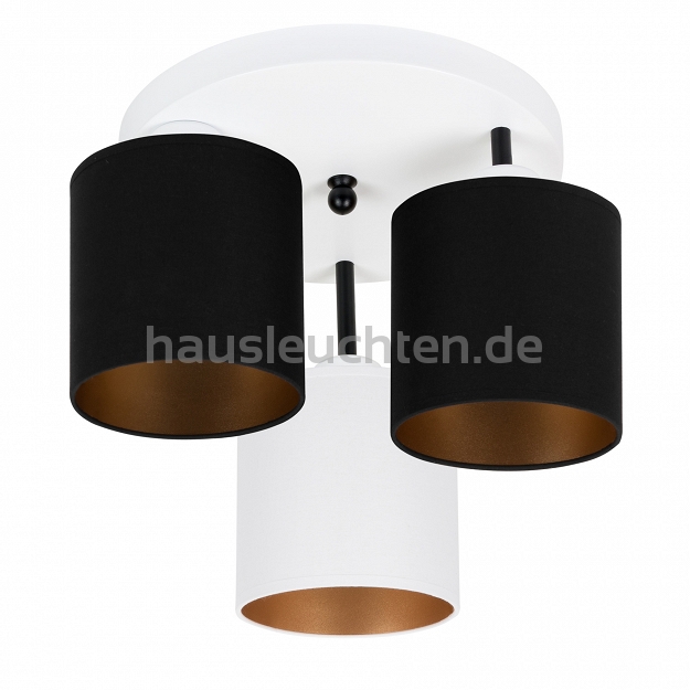 Weiße Deckenlampe mit drei Lampenschirme schwarz/weiß CL-3030WE-SCWESC Deckenleuchte