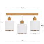 Weiße Deckenlampe aus Holz LED Lampe Leuchte CL-WE50x7BU-WE 3xE27 - 4