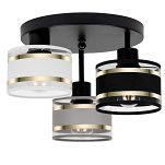 Schwarze Deckenlampe mit drei Lampenschirme weiß/grau/schwarz TI-3030SC-WEGRSC Deckenleuchte - 3