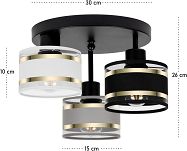 Schwarze Deckenlampe mit drei Lampenschirme weiß/grau/schwarz TI-3030SC-WEGRSC Deckenleuchte - 4