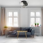 Schwarze Deckenlampe mit drei Lampenschirme weiß/grau/schwarz TI-3030SC-WEGRSC Deckenleuchte - 2