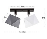 Deckenstrahler Deckenlampe DIA21GRWEDPR Deckenleuchte Grau Weiß - 3