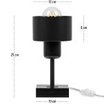 Schwarze Tischlampe aus Holz TI-SC10x10SC Tischleuchte - 4