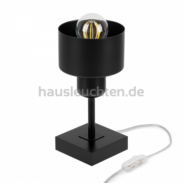 Schwarze Tischlampe aus Holz TI-SC10x10SC Tischleuchte