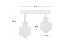 Weiße Deckenlampe aus Holz WE30x7WE Deckenleuchte 2-flammig - 4