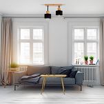 Schwarze Deckenlampe aus Holz SC30x7BU Deckenleuchte 2-flammig - 2