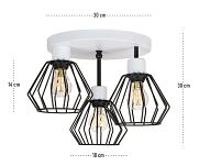 Weiße Deckenlampe BR-OST3030WE Deckenleuchte 3-flammig - 3