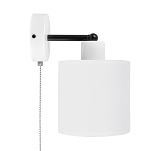 Weiße Wandlampe mit weißem Lampenschirm und Schnur-Zugschalter SHWAND-CL-1010WE-WE Wandleuchte - 2