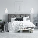 Weiße Wandlampe mit weißem Lampenschirm und Schnur-Zugschalter SHWAND-CL-1010WE-WE Wandleuchte - 3