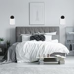 Schwarze Wandlampe mit weißem Lampenschirm WAND-CL-1010SC-WE Wandleuchte - 3